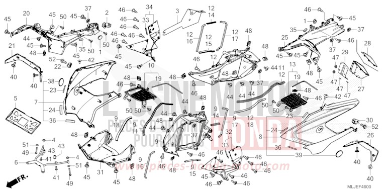COWL for Gold Wing BETA SILVER METALLIC (NHC07E) from 2024